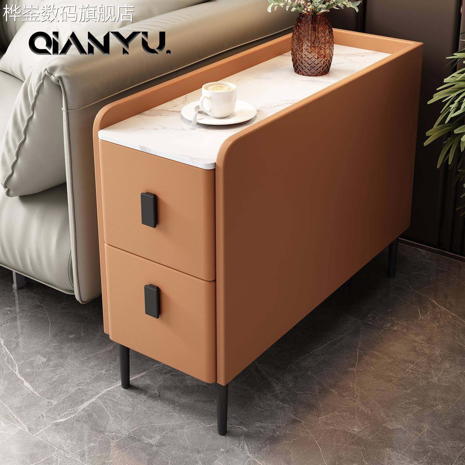 桦崟沙发边柜2024新简单现代储物柜小公寓客厅极简主义咖啡桌柜桌子储物架摆件饰品垫垫床笠拉车