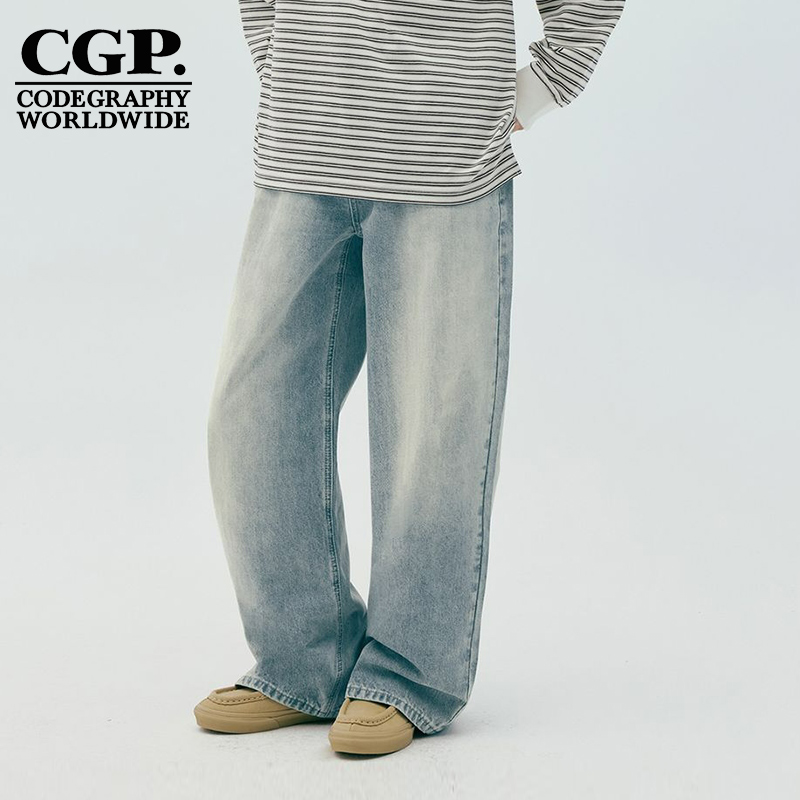 CODEGRAPHY韩国男女同款25春季新款休闲牛仔裤宽松长裤CBESUDP050