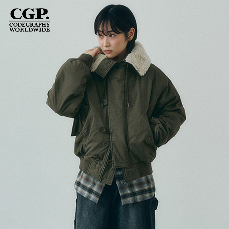CODEGRAPHY韩国冬季男女款百搭休闲宽松连帽棉服外套CBDWUHH009
