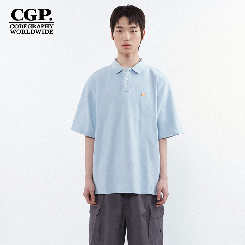 CODEGRAPHY男女同款夏季新款时尚Polo衫短袖T恤上衣CBDUUTS008