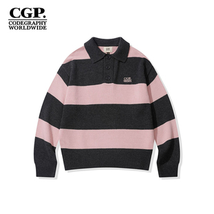 毛衣女CBEWWKL043 百搭条纹针织衫 CODEGRAPHY韩国25秋冬新品 时尚