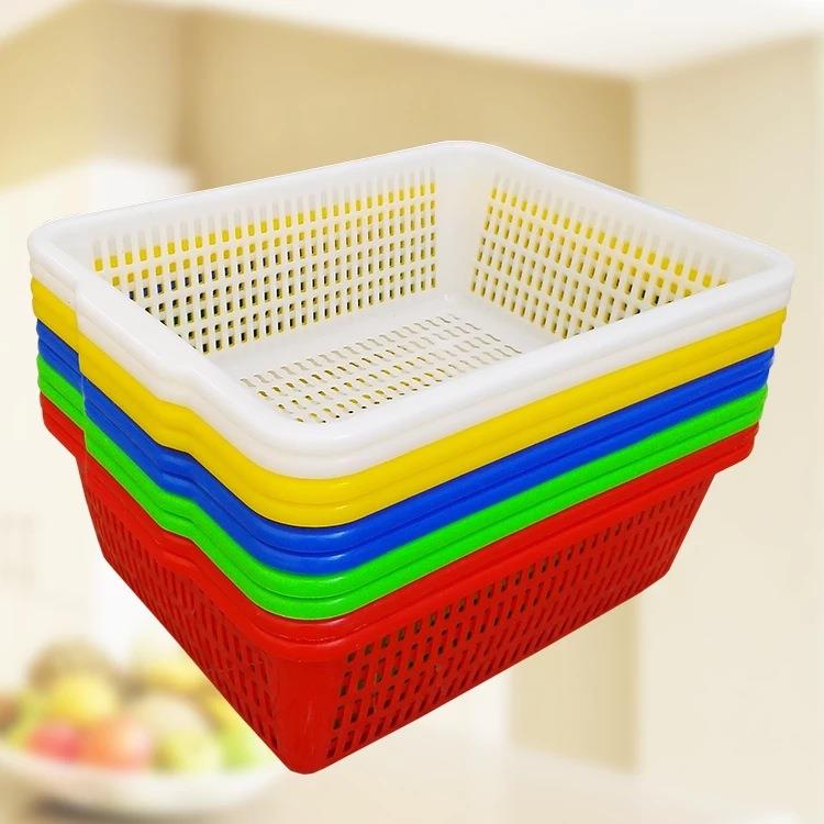 塑料筐洗菜篮加厚筐沥水收纳长方形框篮子配货框熟胶筐拣货筐