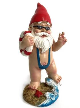 跨境海浪冲浪矮人装饰品摆件海洋设计矮人侏儒精灵救生圈家居庭院