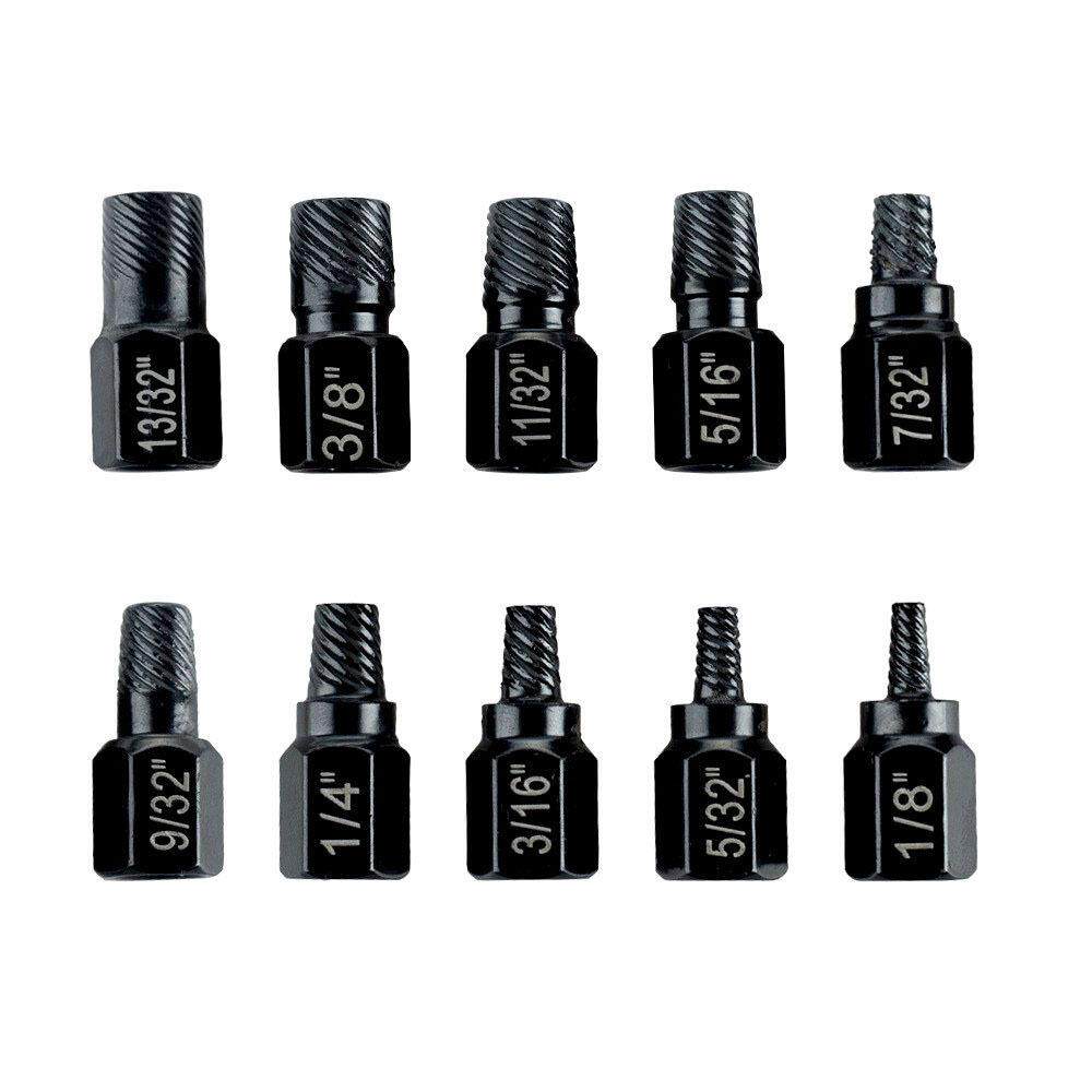 芸贝10pcs英制断头螺丝取出器滑牙滑丝断丝破损螺钉拆除工具组套