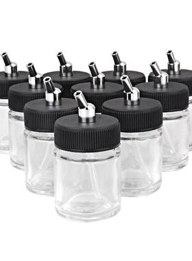 22cc颜料瓶玻璃双动喷笔套装料杯调漆瓶储漆瓶备用壶适合多色喷涂