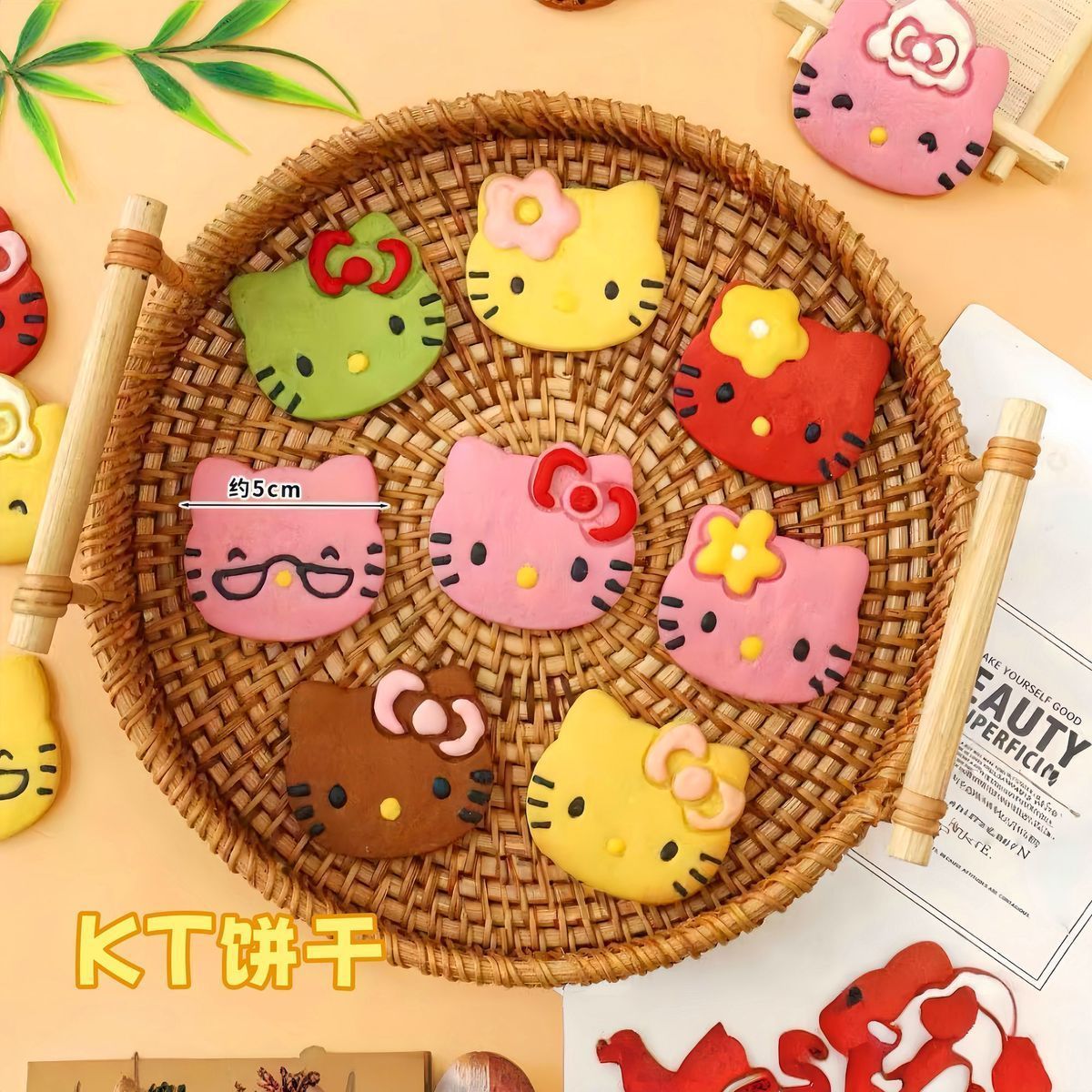 情侣卡通kitty猫曲奇饼干KT猫手工烘焙原料甜品装饰高颜值爆款