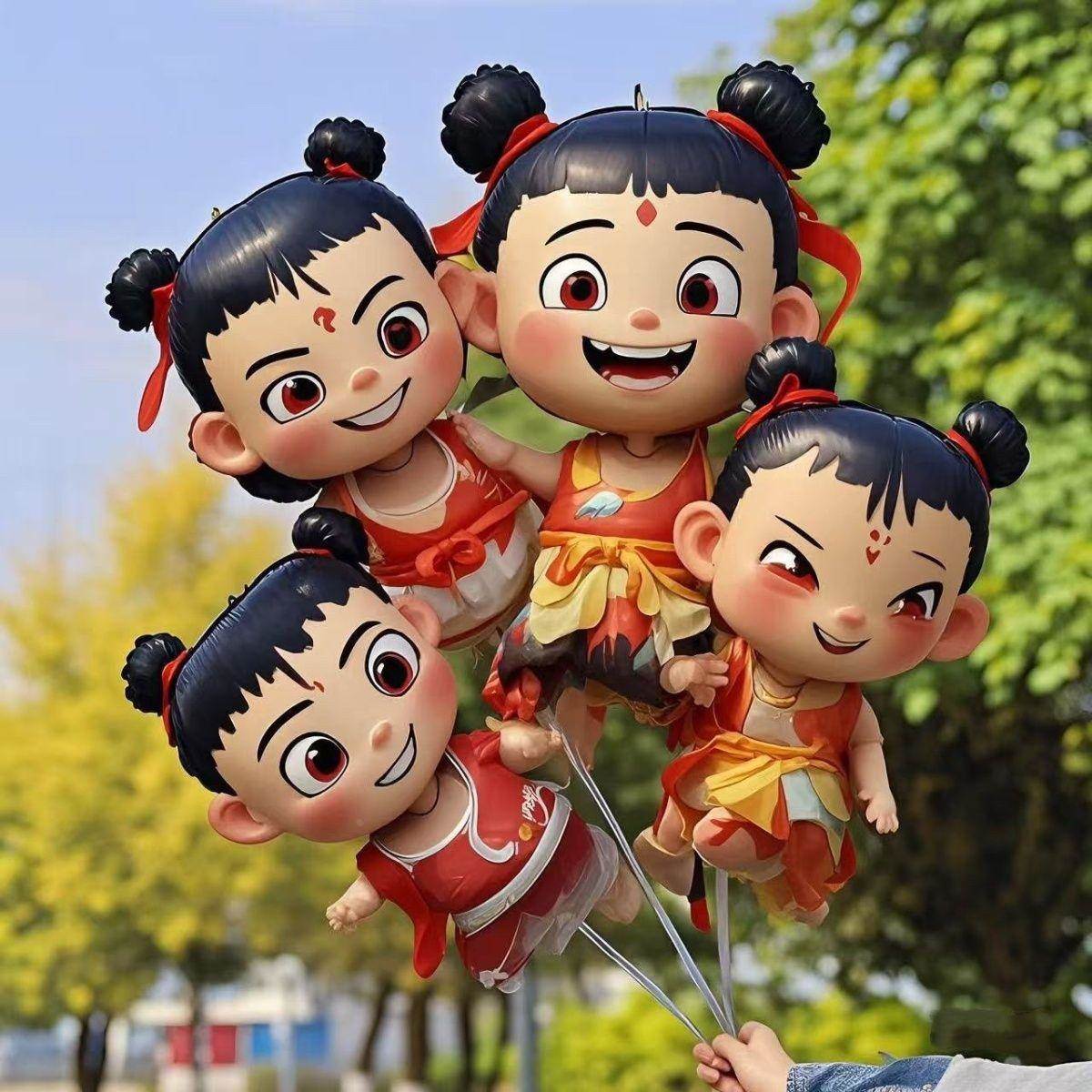 哪咤夹片气球哪吒魔童闹海周边卡通动画人物装饰立体手脚儿童玩具图片