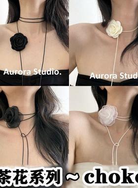 脖子系花配饰花朵上戴的