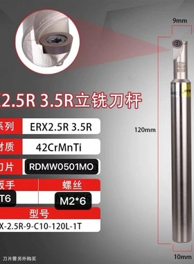 数控铣刀杆TRSR2.5/R3.5 RDMW0702圆弧刀杆刀架抗震圆鼻铣刀杆