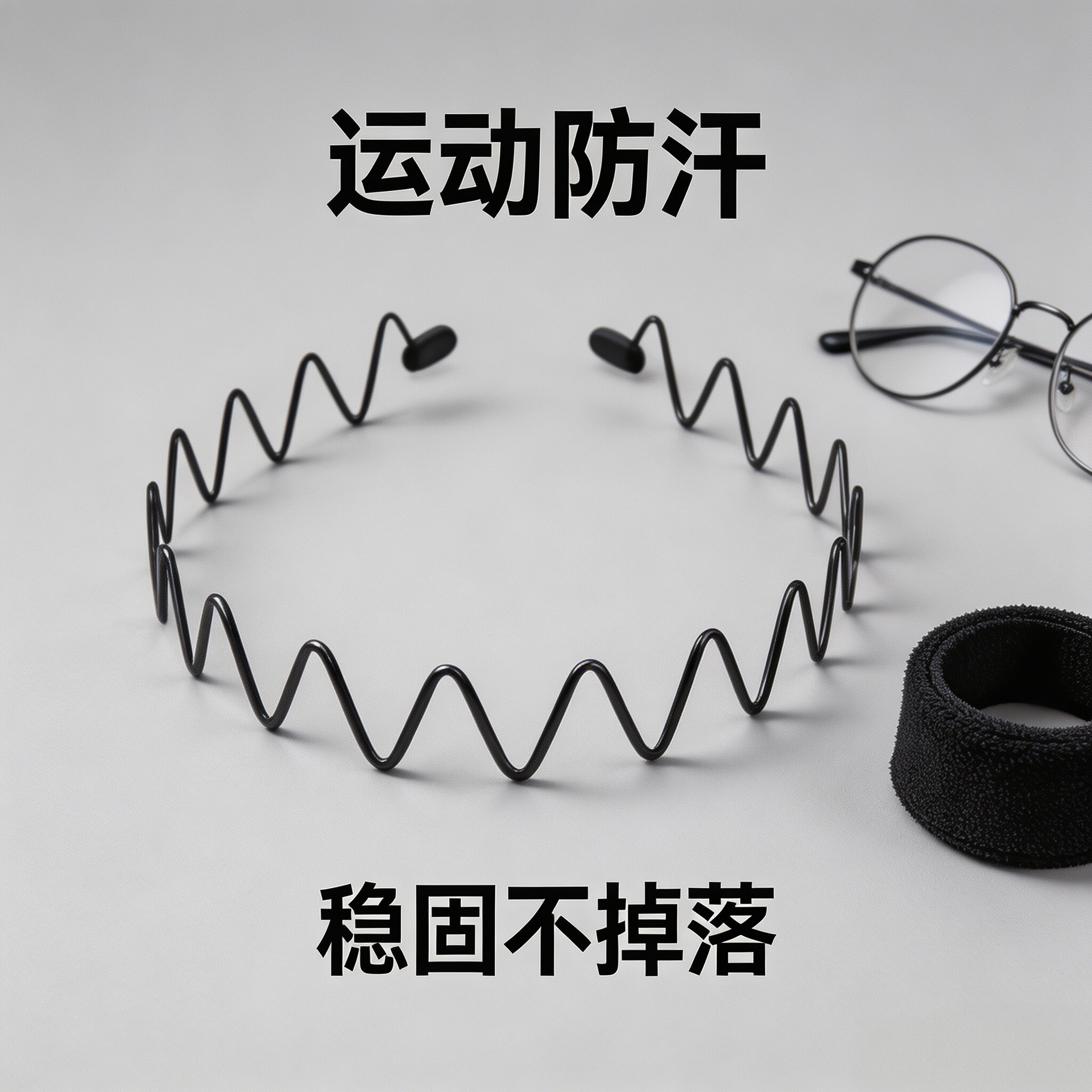 男士隐形短发洗脸发箍