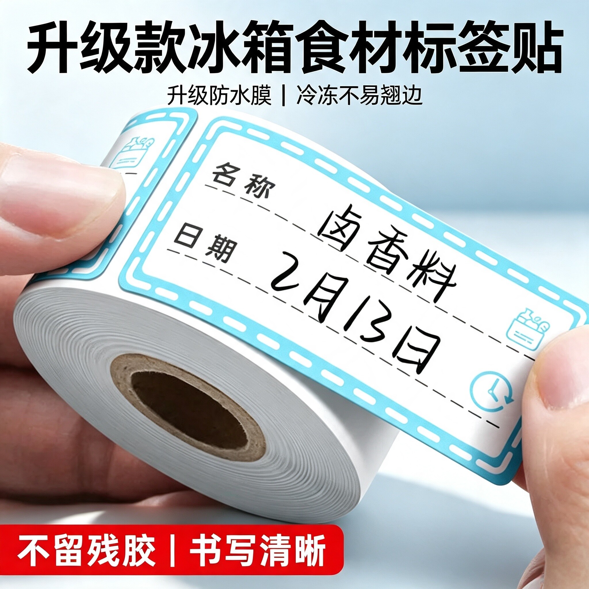 彩色可撕无痕防水冰箱标签