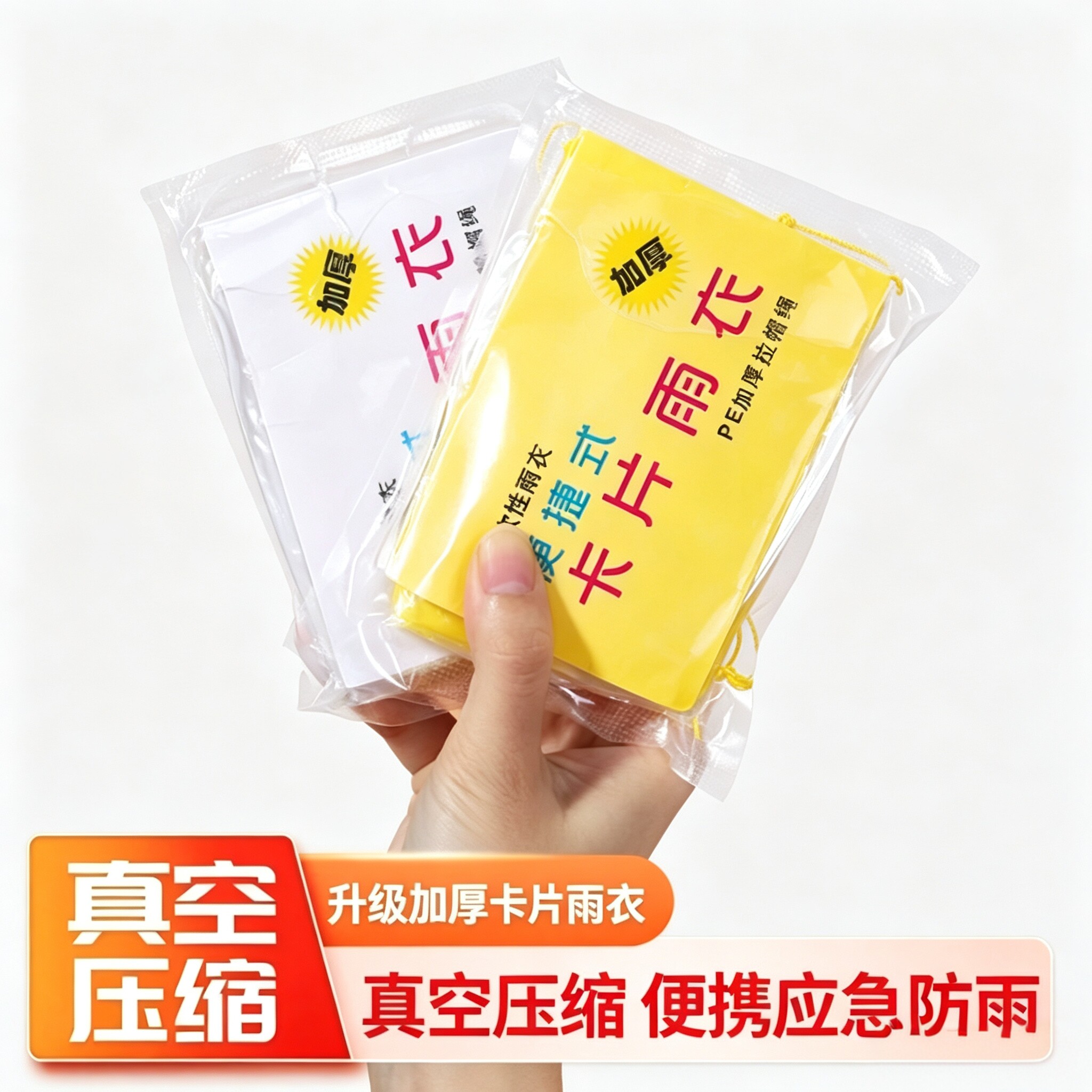 一次性便携卡片连体雨衣成人儿童