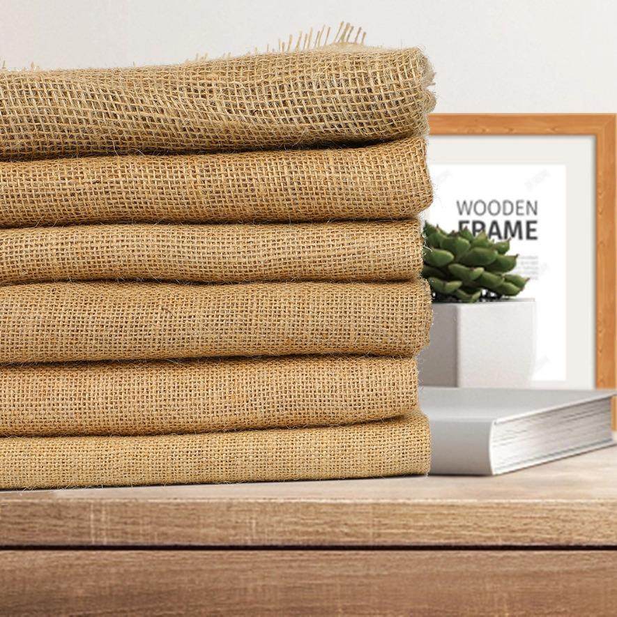 源头厂家麻布背景布粗麻面料自然色家居工艺布创意粗麻布沙发麻绳