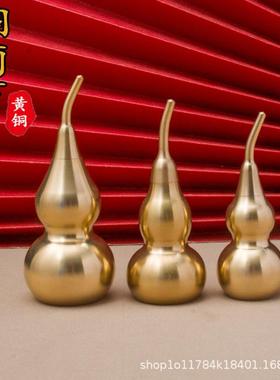 黄铜空心葫芦大中小三节号葫芦家居摆件把玩小铜器工艺品爆款
