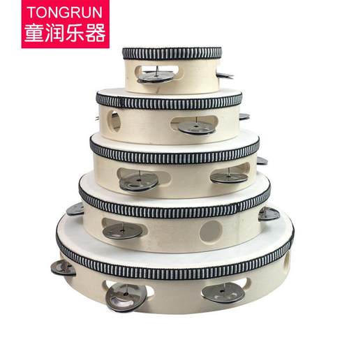 木色铃鼓老师用手鼓拍鼓 儿童新疆舞蹈铃鼓奥尔夫打击乐器手拍鼓