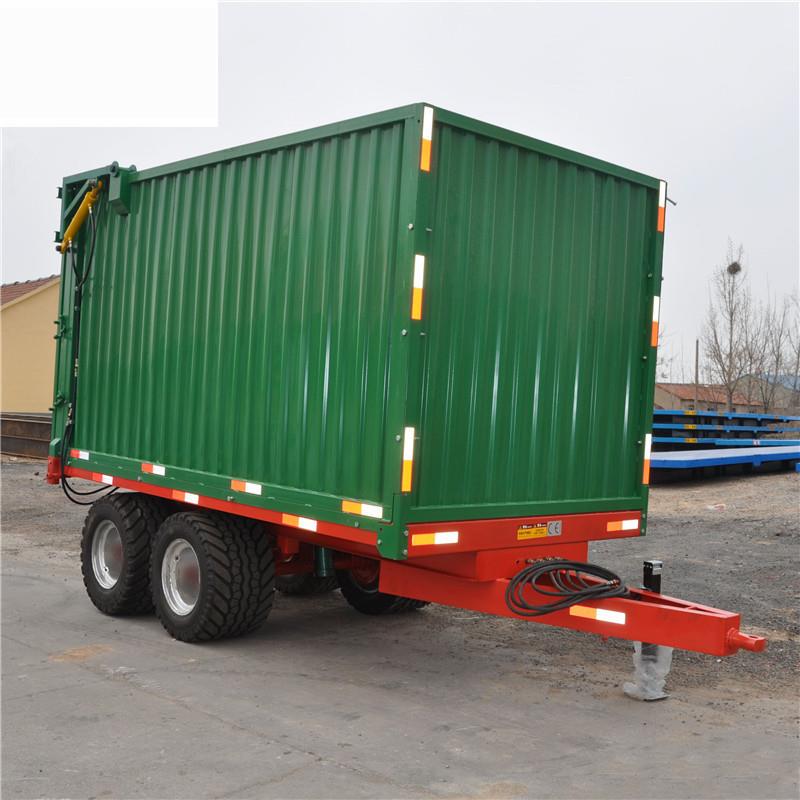 10吨高厢板农用自卸拖车拖拉机牵引拖车宽体轮胎平板工具车