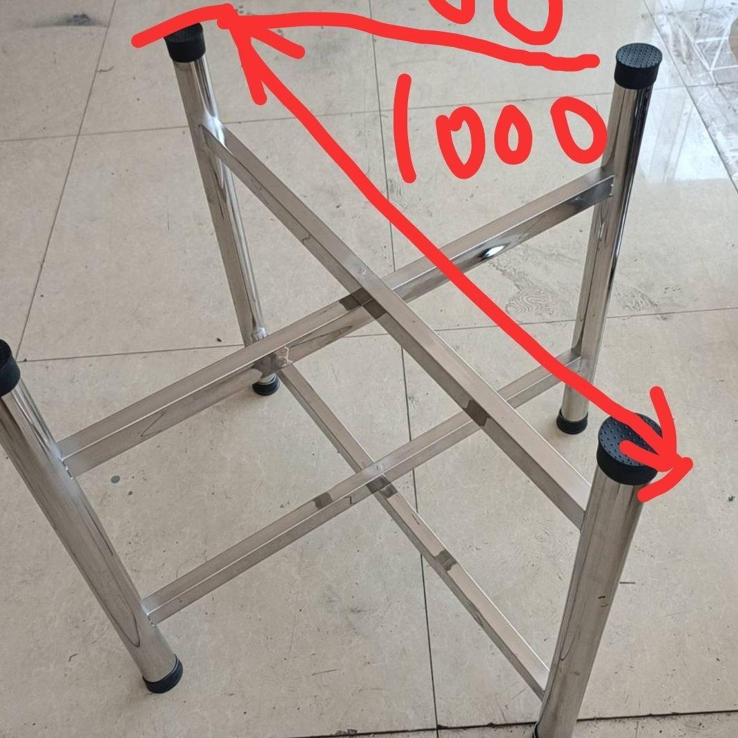 特厚不锈钢桌腿折叠餐桌腿空架子桌架可折叠圆桌台脚支架四脚加厚