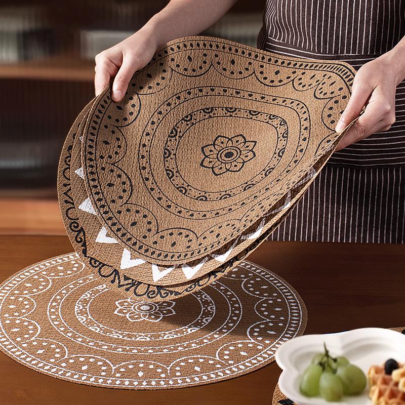 欧式波西米亚隔热垫餐桌家用藤编垫西餐垫砂锅垫盘子餐桌垫子防油