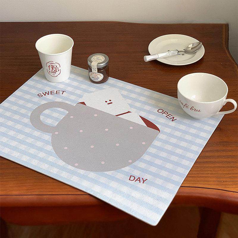 简约可爱韩系吸水吸油皮革餐垫餐桌茶几桌垫餐垫北欧鼠标垫加厚款,居家布艺,餐垫,淘宝优惠券,粉丝福利购,淘宝优惠卷