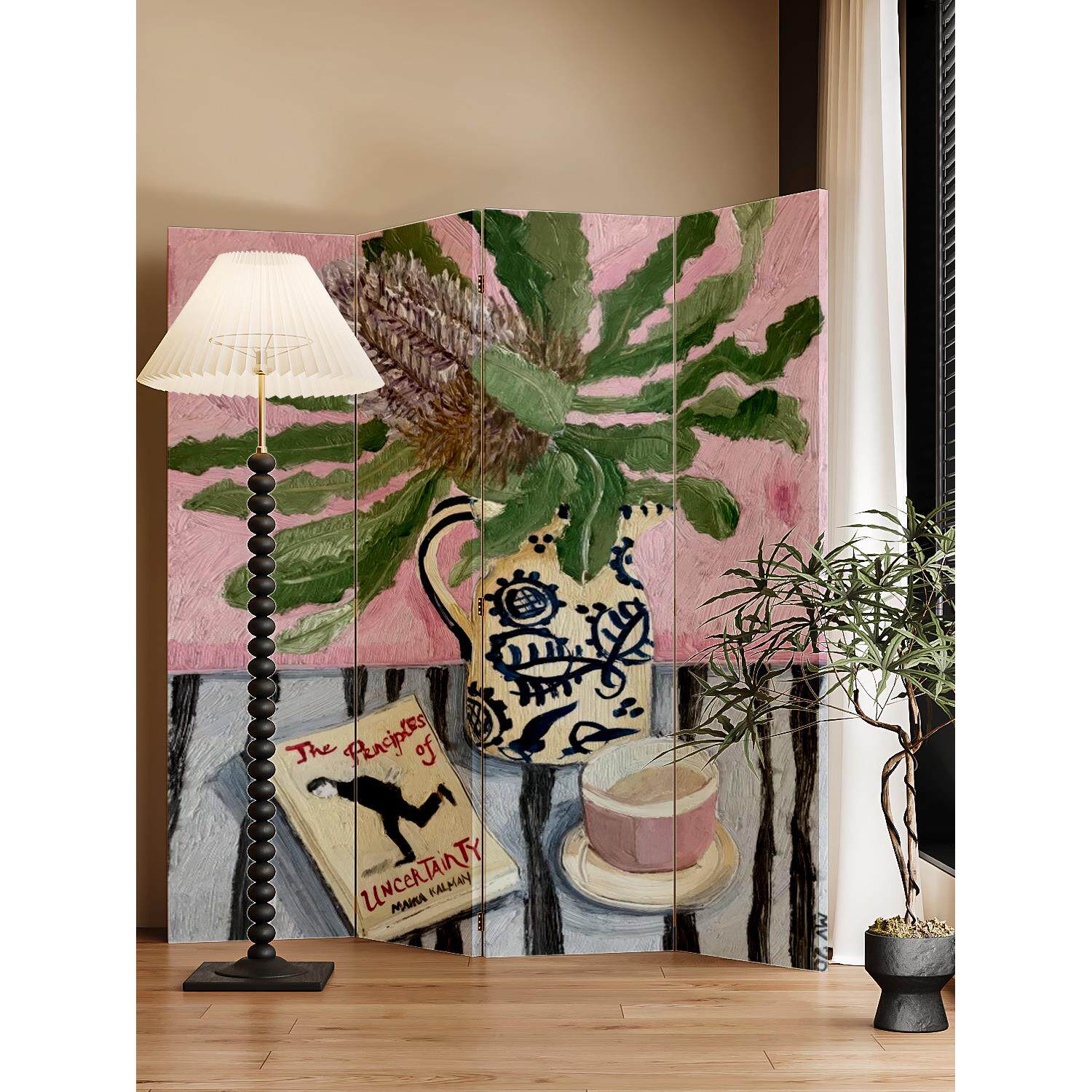 马蒂斯艺术个性彷油画屏风隔断卧室客厅可折叠移动背景墙装饰折屏