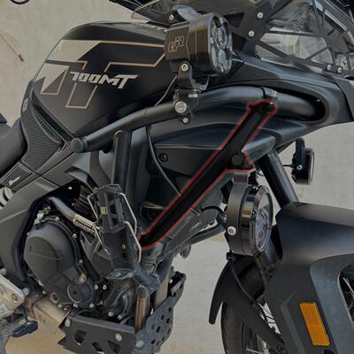 适用春风700MT改装护杠加强杠摩托车发动机保险杠副杠射灯护杠