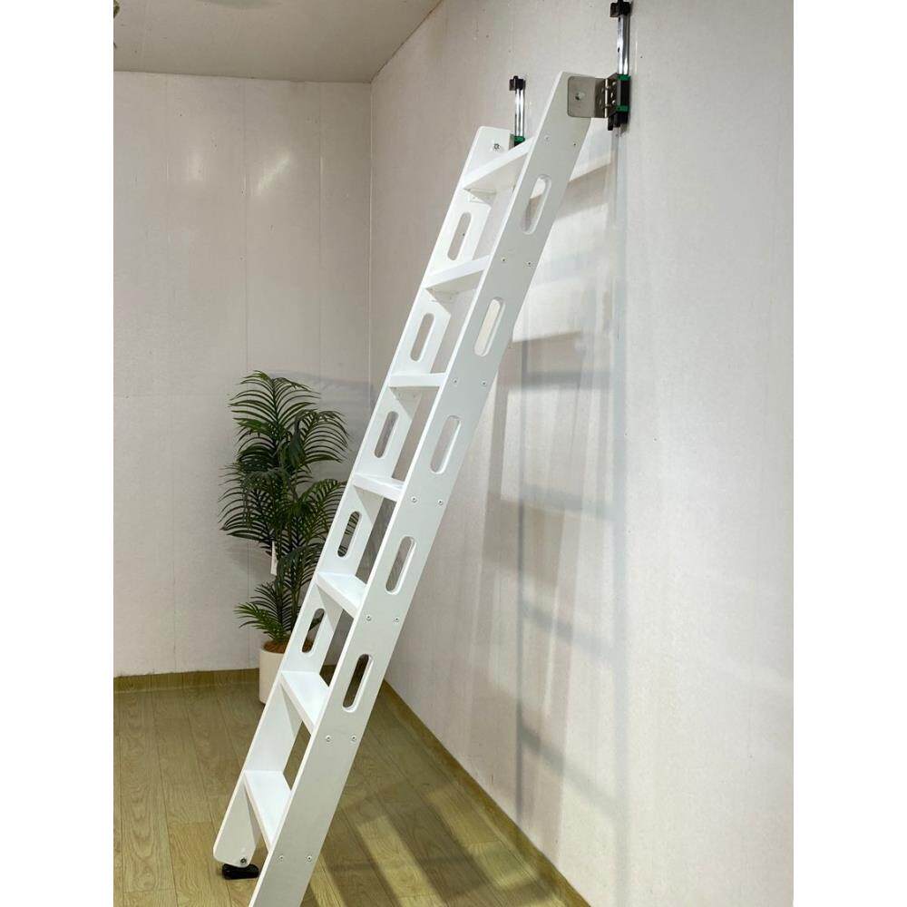 垂直储物梯壁挂式伸缩实木伸缩楼梯Loft阁楼平台家用梯子，节省空
