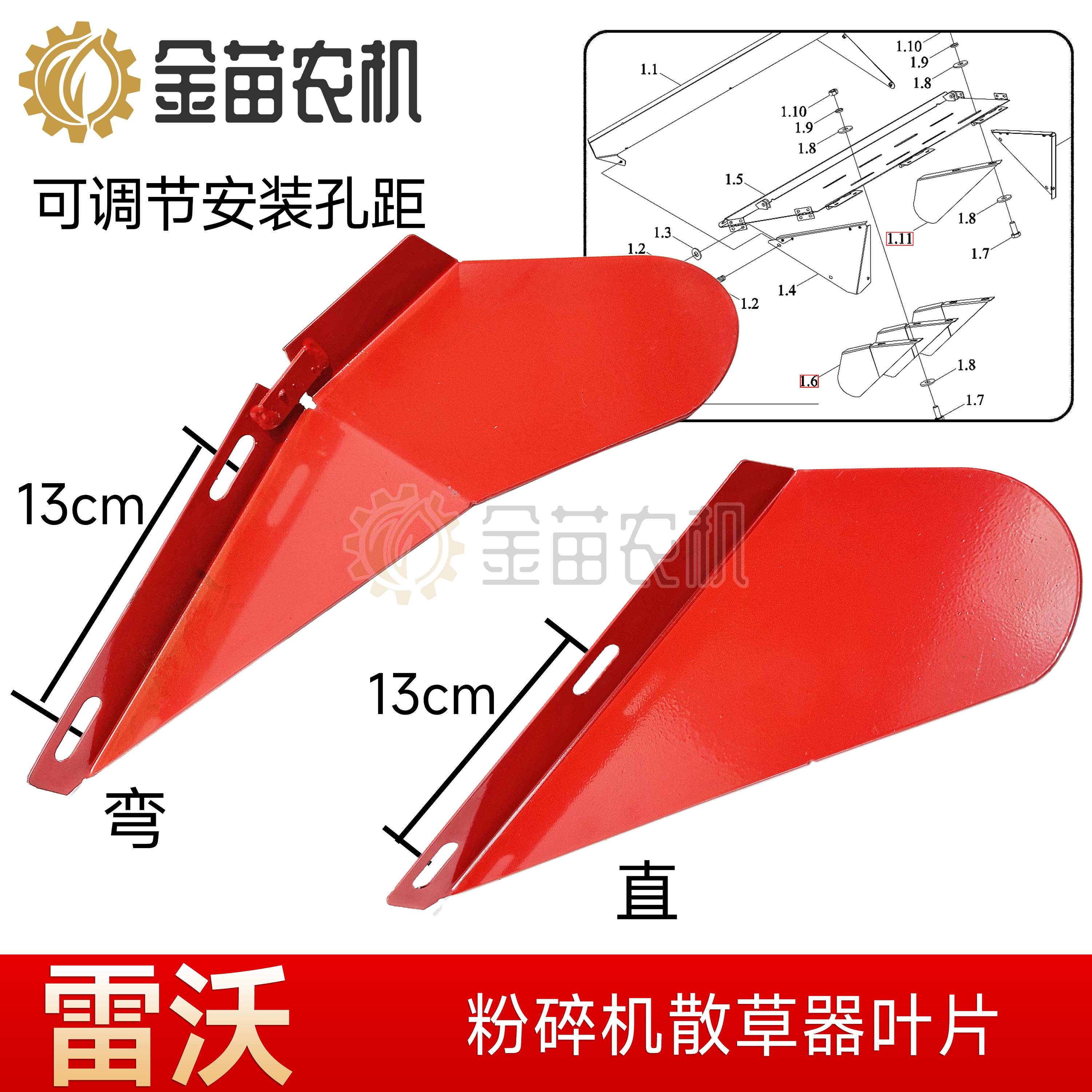 雷沃收割机配件RG50/60/70粉碎机叶片可调节孔距加厚散草器叶片