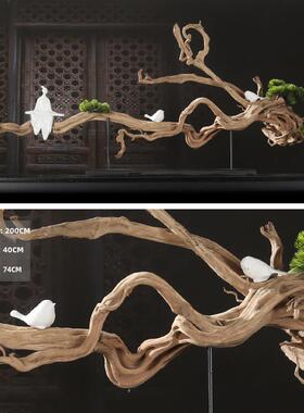 根雕风化枯木潜木中式入口禅宗装饰迎宾松之家酒店软饰