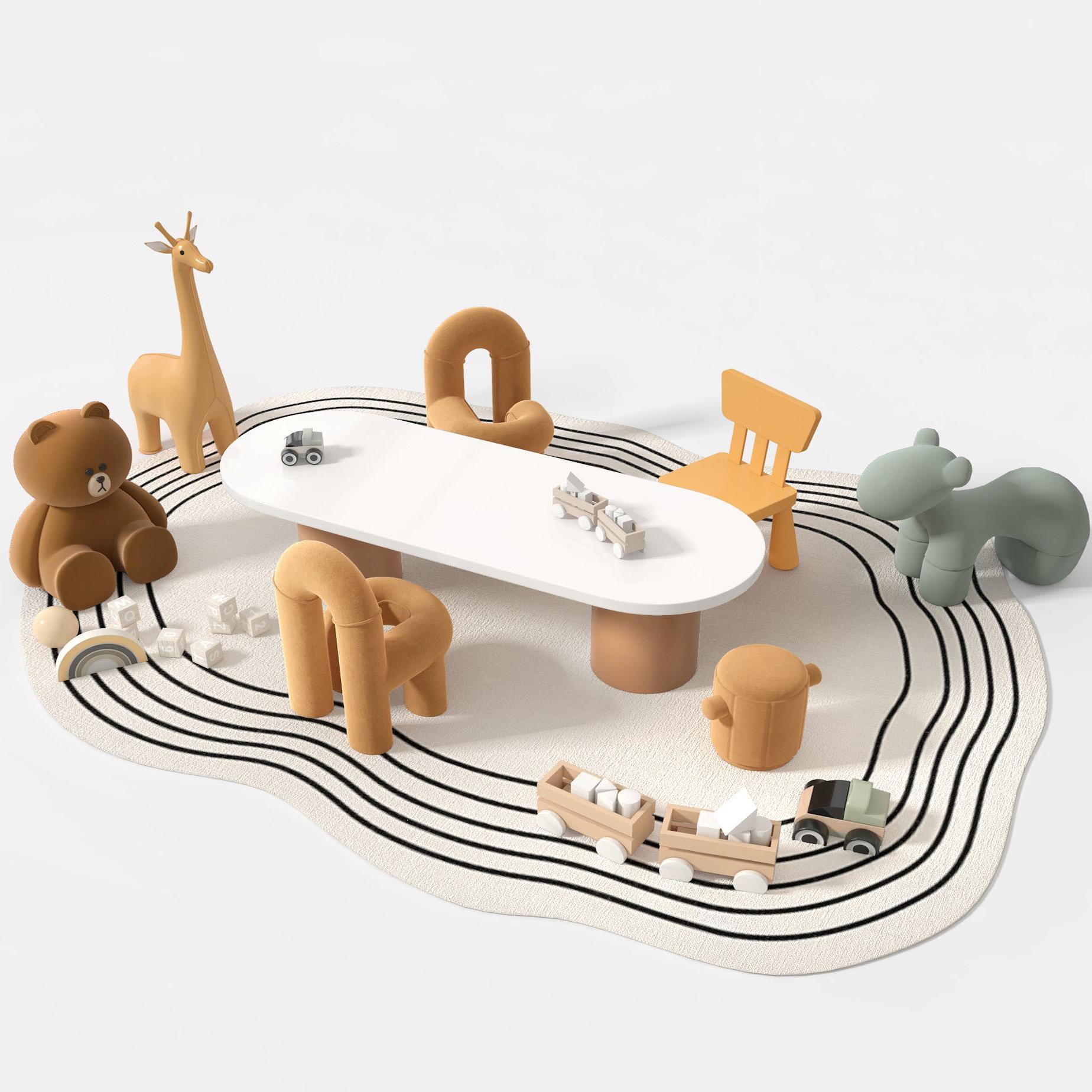 样品屋展示中心处儿童桌椅组合幼儿园书桌手工绘画桌学习桌培训桌