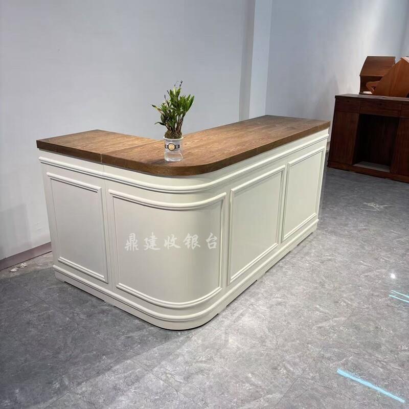 L型简约烤漆收银柜台服装店吧台店铺小型柜台奶茶店前台公司接待图片