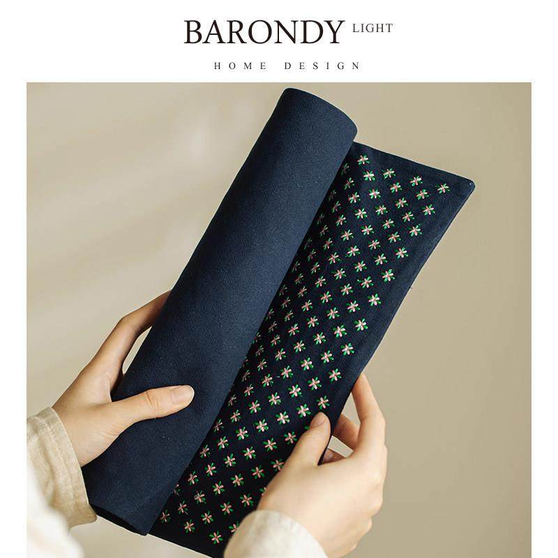 棉麻手工缝制碎花四方茶席藏蓝色麻布茶巾干泡茶席抹布杯垫子,居家布艺,茶席,淘宝优惠券,粉丝福利购,淘宝优惠卷