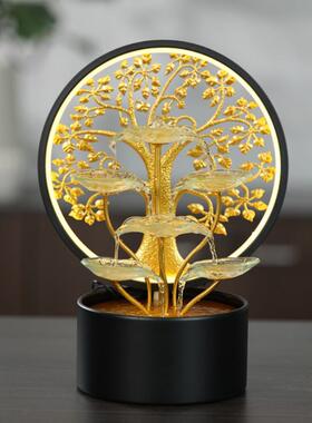 喷泉流水摆件循环水生财客厅小型桌面办公室装饰造景风水轮招财