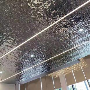 饰板天花KTV背景墙金属压花波浪板 水波纹不锈钢板镜面吊顶酒店装