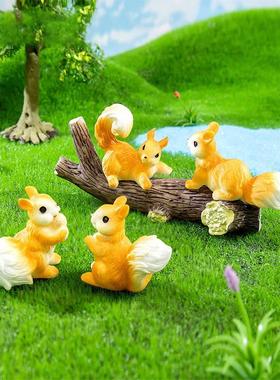 微景观DIY苔藓园艺造景树脂小松鼠宠物缸装饰品配件写实可爱动物