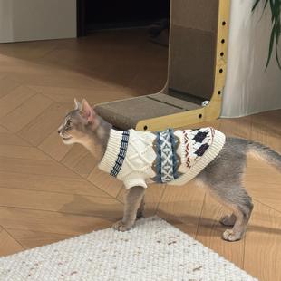 宠物狗狗衣服冬装小型犬比熊泰迪德文阿比西尼亚猫衣服费尔岛毛衣