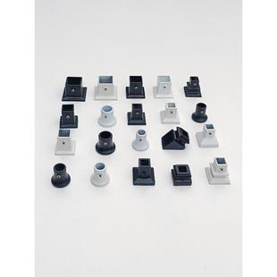 铁艺楼梯扶手立柱围护栏杆外侧挂斜坡室内外摇头铝底座安组装配件