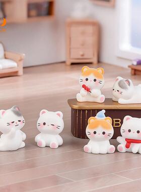微景观创意可爱宅家小猫咪公仔 园艺娃屋DIY装饰品配件桌面小摆件