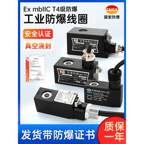 电磁阀防爆线圈脉冲阀内径09 13 16 20MM孔 AC220V DC24V水阀2W