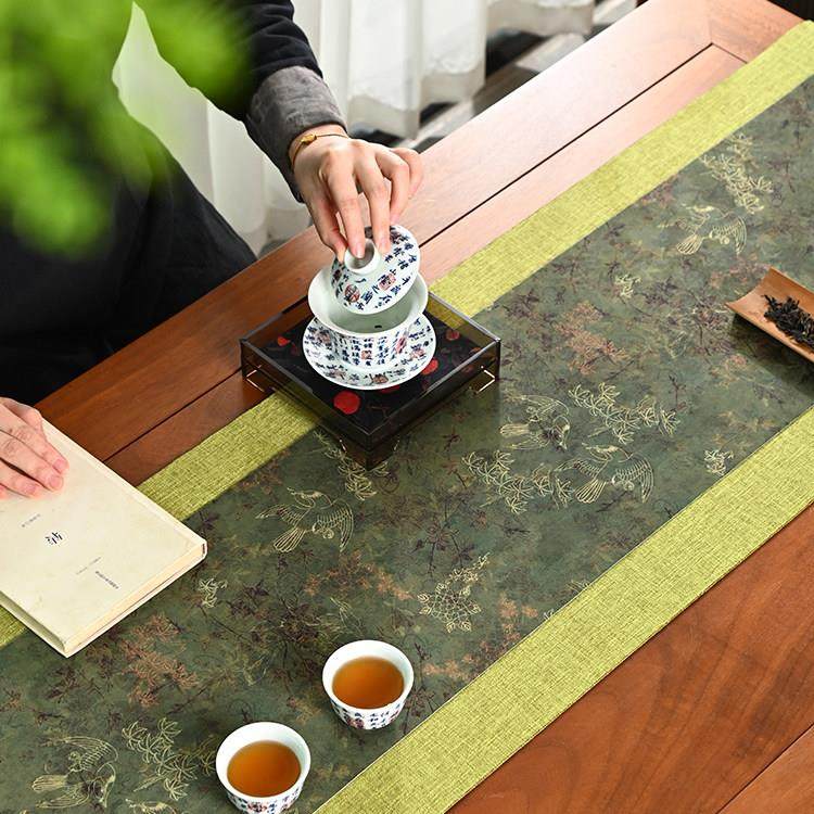 新中式禅意复古长条双面茶席桌旗干泡席茶垫,居家布艺,茶席,淘宝优惠券,粉丝福利购,淘宝优惠卷