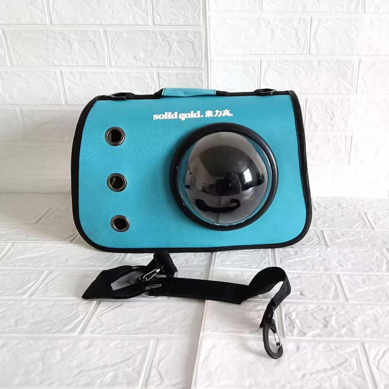 素力高太空舱猫包便携外出猫笼大容量猫咪书包航空箱斜挎浅蓝色