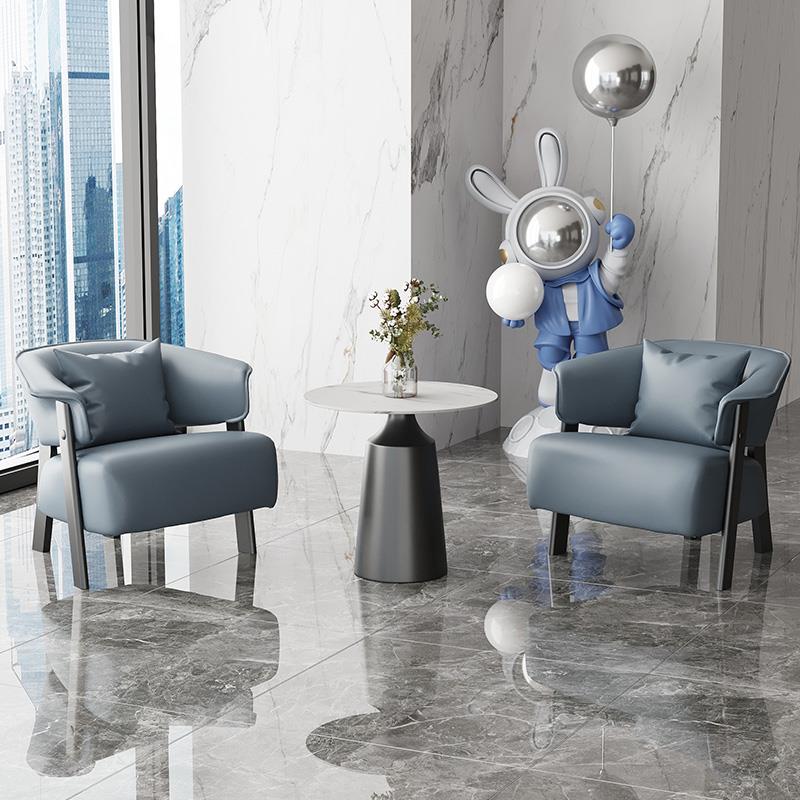 咖啡厅简约单人沙发酒店会所办公休闲 椅会客接待洽谈阳台桌椅组