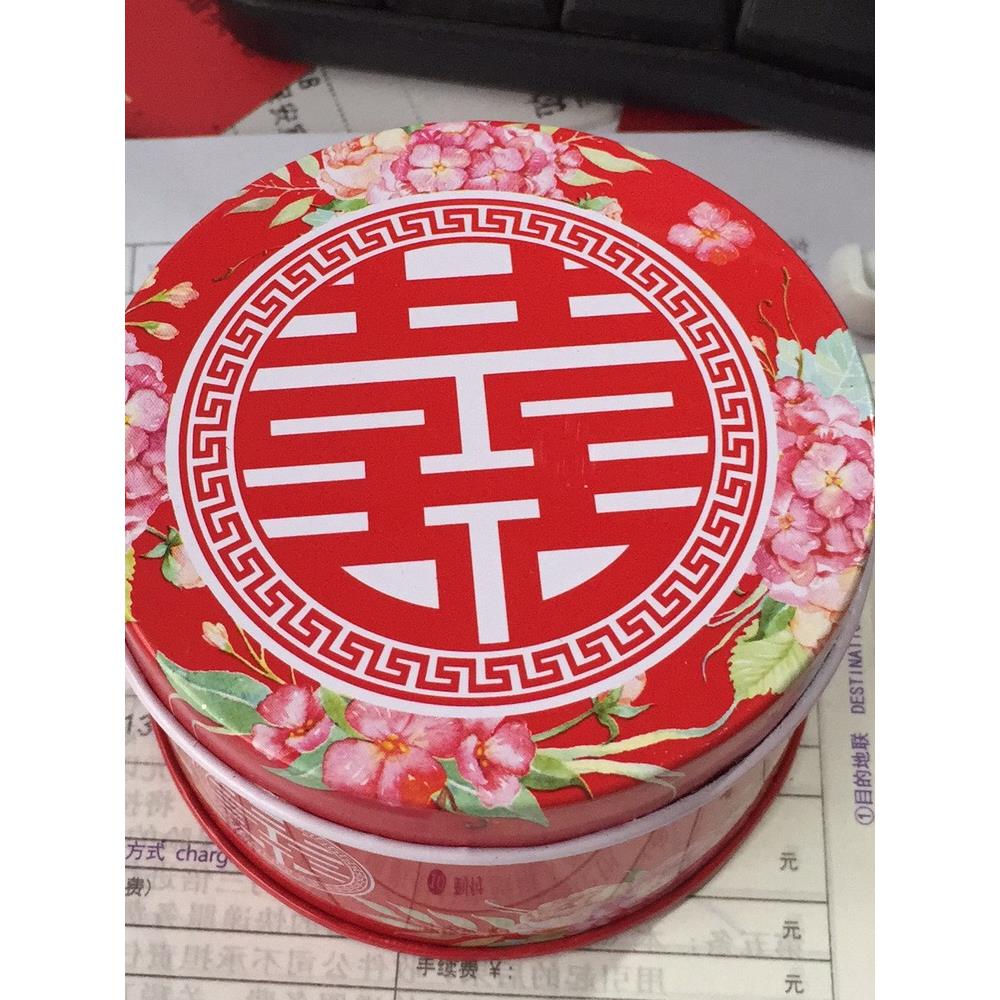 2024心形婚礼喜糖盒结婚圆筒喜中欧式喜糖盒子创意马口铁盒小礼盒
