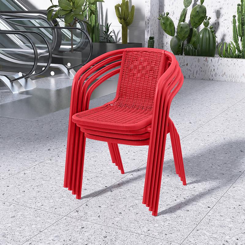 加厚室外家用户外桌椅仿藤椅藤编椅户外休闲露天民宿酒店靠背椅子