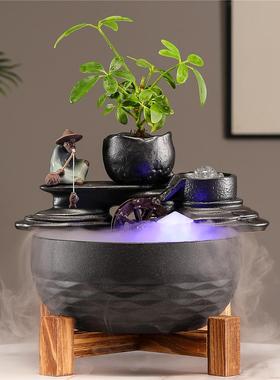 风水轮流水生财循环水摆件装饰客厅玄关乔迁新居礼品招财开 业礼