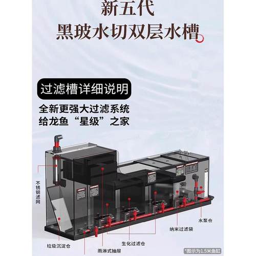 森森鱼缸底过滤缸虹吸底滤过滤器下滤底缸水刀一体干湿分离底滤槽