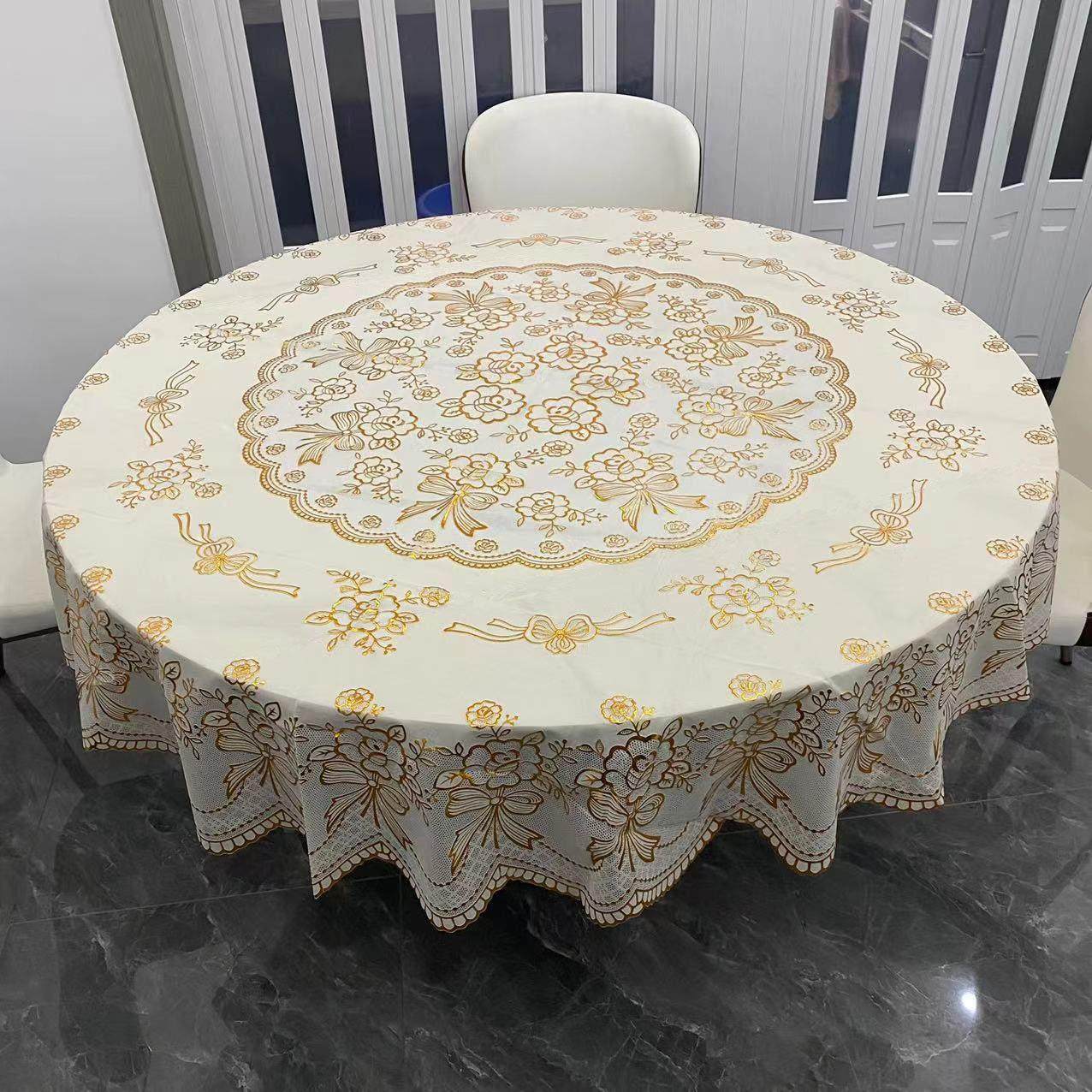 多尺寸防水防油免洗烫金超大圆桌布加厚加厚塑料桌布欧式圆桌布,居家布艺,桌布,淘宝优惠券,粉丝福利购,淘宝优惠卷
