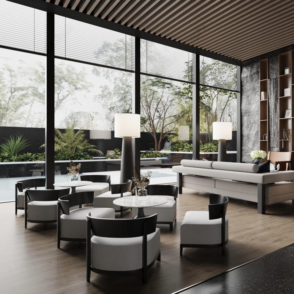 新中式售楼处部洽谈桌椅组合酒店大堂休息区接待会客休闲沙发定制