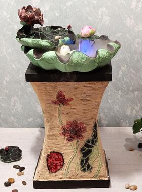 开业礼品假山流水喷泉摆件风水轮客厅室内招财落地水景创意加湿器