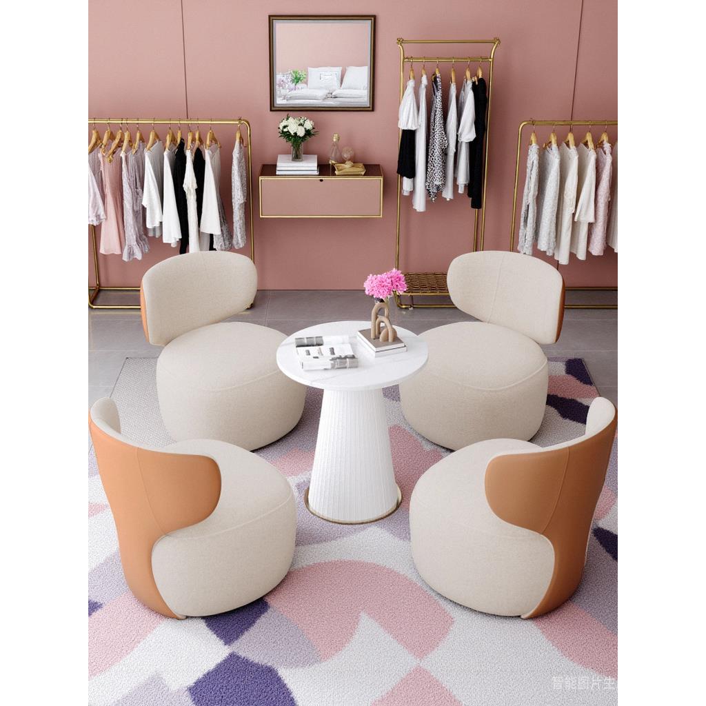 民宿酒店会所商务洽谈接待休闲桌椅意式客厅阳台可旋转单人沙发椅