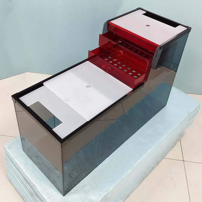 灰玻底滤缸双层干湿盒抽屉沉淀仓超白鱼缸过滤免换水客厅定制定做